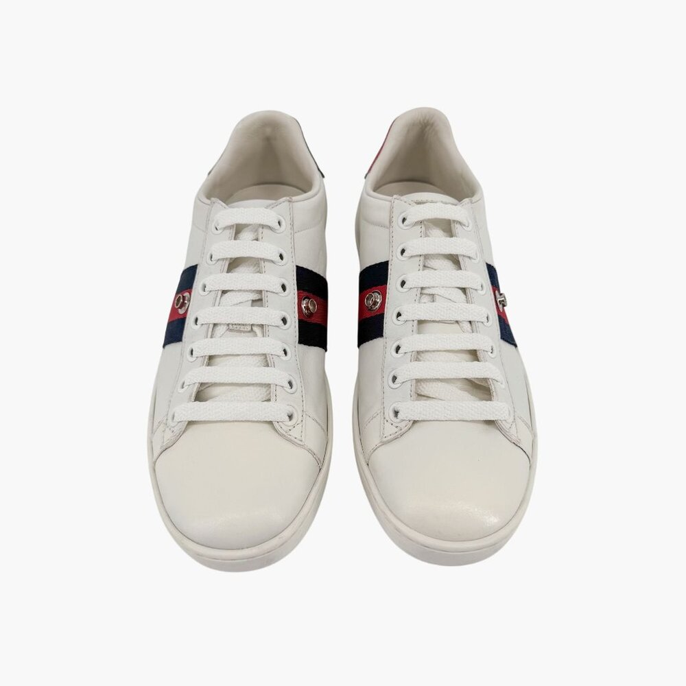 Gucci Blind for Love Ace Sneakers Size 37 US 7 White Removable Patch Low Top - Picture 4 of 16